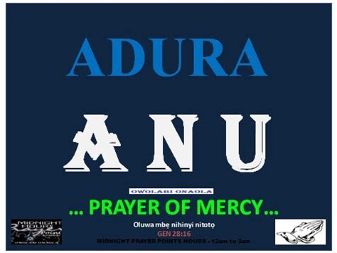 Opolopo awon akoni ati alagbara igbagbo to subu loni lo ti figba kan gbona giri- giri fun Olorun, won ti se opo ise iyanu, won si ti jere oke aimoye okan si ijoba- orun- Ise Aposteli 1:15-20. . Adura anu owo